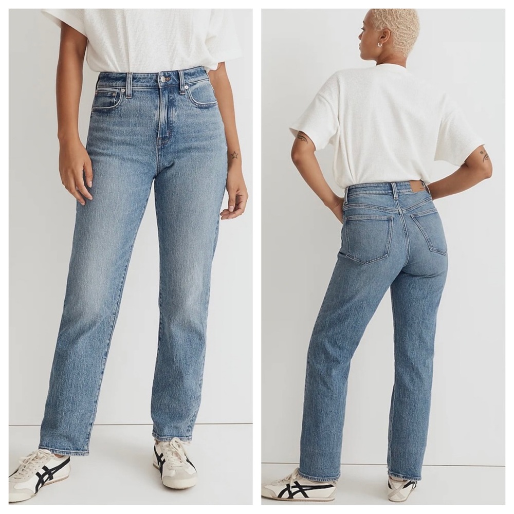 madewell - the curvy 90s straight jean high-rise fitted denim curve enhancing